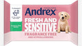 Andrex Fresh & Sensitive Hygiene Wipes, 12 Pack; Flushable Moist Toilet Tissue, Hypoallergenic and Fragrance Free Wet Wipes for Sensitive Skin (30 Sheets x 12 Packs), FSC Certified