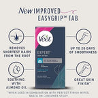 Veet Expert Cold Wax for Sensitive Skin, Hair Removal On Legs & Body, 20 Strips + 2 Finish Wipes, Smooth Results