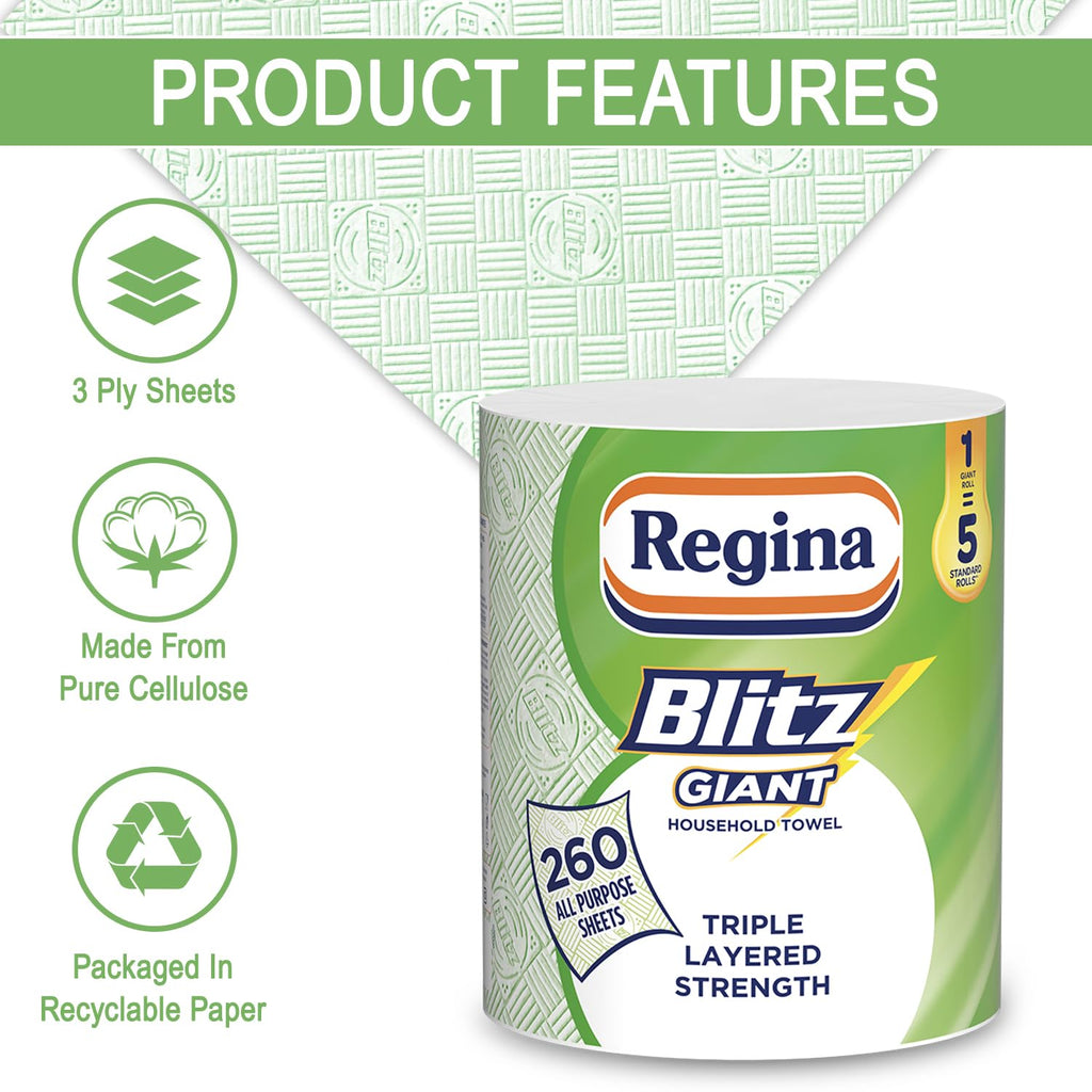 Regina Blitz Giant Kitchen Roll 260 All Purpose Sheets