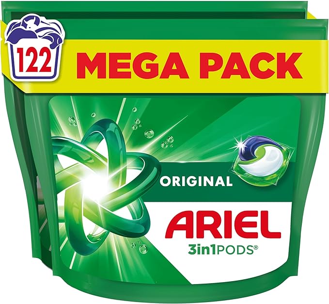 Ariel All-in-1 PODS, Washing Liquid Laundry Detergent Capsules 122 Washes (61x2)