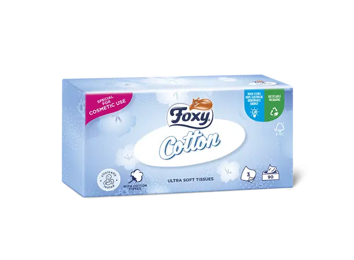 FOXY Cotton Facial Tissue 3PLY
