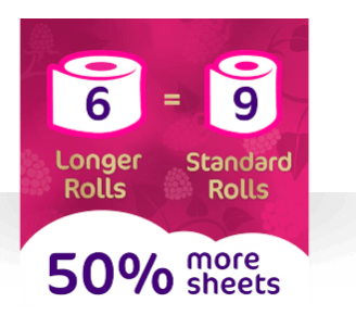 Cushelle Quilted Rhubarb & Raspberry Scented Toilet Roll 50% More Sheets