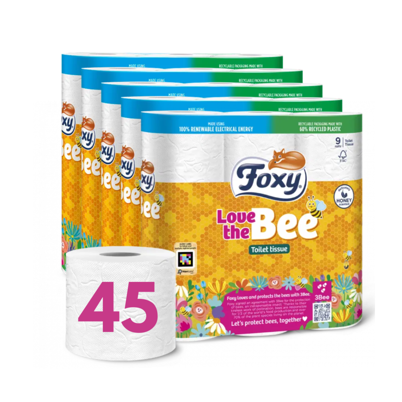 Foxy Love The Bee 2 Ply Toilet Roll