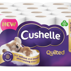 CASE of Cushelle Quilted Toilet Roll 50% More Sheets 6 Pack (4 PACKS 6 ROLLS – 24 Rolls)